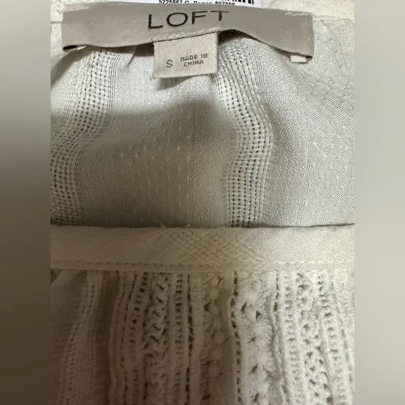 LOFT Cream Blouse with Delicate Detailing - Picture 2 of 4